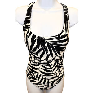 Carmen Marc Valvo Women's One Piece Swimsuit Black & White Size 8